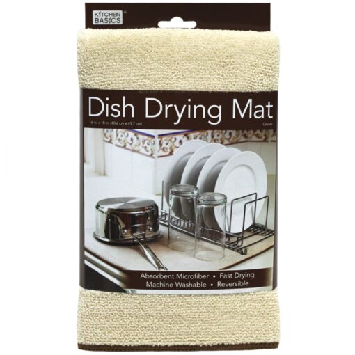 Kitchen Basics 429100 Microfiber Dish Drying Mat, Cream