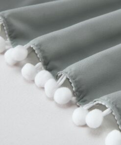 TILLYOU Ruffled Crib Skirt with Pompoms, Microfiber Nursery Crib Toddler Bedding Skirts for Baby Boys Girls, 14" Drop, Charcoal Grey Polyester 10 81eE6FCB1LL