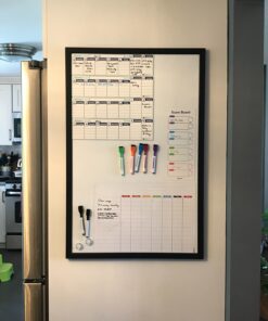 Amazon Basics Magnetic Dry Erase White Board, 35 x 23-Inch Whiteboard - Black Wooden Frame 23"x35" Magnetic, Wood Frame 41 81eEQt6D3CL