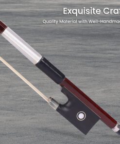 Alternative view of ADM 4/4 Full Size Student Violin Bow, Well Balanced Handmade Brazilwood Bow with Horsehair, Ebony Frog with Pearl Eye and Pearl Slide, Brown 4/4 Size