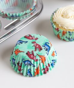 Fox Run Dinosaur Disposable Bake Cups (Pack of 50), 3 x 3 x 1.25 inches, Green 14 81eFGMP1wPL