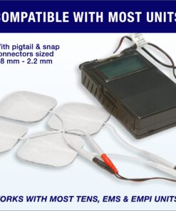 Alternative view of Syrtenty TENS Unit Pads 2"X2" 44 Pcs, 3rd Gen Reusable Latex-Free Replacement Pads Electrode Pads with Upgraded Sticky Electrode Pads Gel and Non-Irritating Design for Muscle Stimulator Electrotherapy