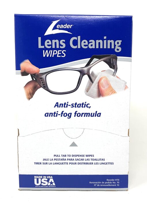 Leader Lens Cleaning Towelette Dispenser (Pack of 100) 100 Count