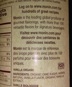 Monin - Organic Vanilla Syrup, Naturally Smooth Sweetness, Great for Coffee, Shakes, and Cocktails, Gluten-Free, Non-GMO (750 ml) 29 81eFZIaNtLL