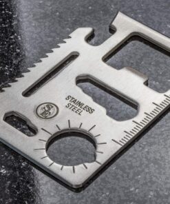 Alternative view of SE 11-Function Stainless Steel Survival Pocket Tool - Compact, Credit Card-Sized Multi-Tool with Leatherette Case - Ideal for Camping, Hiking, and Outdoor Activities- MT908-1 1