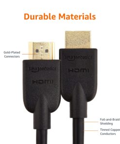 Amazon Basics High-Speed, 4K Ultra HD HDMI 2.0 Cable / Cord, 60 Hz, 2160p, 48 bit, 18 Gbps, 3D, male-to-male, 0.9m (2.9ft) for Laptop 1 Black 3 Feet 34 81eGrziZxsL