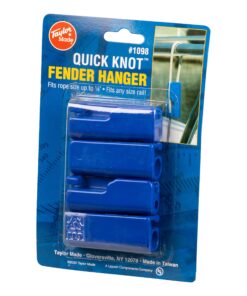 TAYLOR MADE PRODUCTS Quick Knot Boat Fender Hangers for 1/4" Line, Heavy-Duty Blue Molded Nylon, 2-1/8" x 1-1/8" x 3/4", 4-Pack - 1098 12 81eITj LFkL