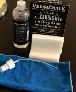 VersaChalk 100% Natural Chalkboard Cleaner Spray and Eraser Kit (250 mL) - Remove Liquid Chalk Marker Ink from Chalk Board Signs, Whiteboard, Dry Erase Marker Board, and Blackboard 1 Count (Pack of 1) 35 81eIxJCjTTL