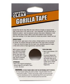 Gorilla Crystal Clear Repair Duct Tape, 1.88” x 9 yd, Clear, (Pack of 2) 15 81eJ56oThXL