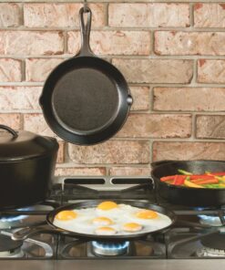 Lodge LDP3 Cast Iron Rectangular Reversible Grill/Griddle, 9.5-inch x 16.75-inch, Black 16.75 Inch Double Burner 29 81eKJVuPTuL