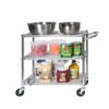 Seville Classics UltraDurable NSF Commercial Heavy Duty Metal Rolling Utility Cart, w/ Steel Shelves, Handle Bar for Restaurant, Garage, Warehouse, Kitchen, Office, Top Shelf (36"W x 18"D) Chrome Top Shelf (36"W x 18"D) 8 81eKZytcrDL