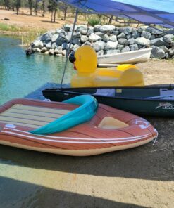 Game 5000-BB Giant Derby Float, Fun Rubber Duck, Quick-Fill Valves Pool Rafts & Inflatable Ride-ons, 300 lb Capacity, Built-In Cup Holders, 81” L x 76” W x 44” T Without Pump 33 81eLTyybXyL