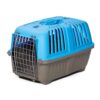 MidWest Homes for Pets Pet Carrier: Hard-Sided Dog /Cat Carrier, Small Animal Carrier in Blue, Dims 17.91 L x 11.5 W x 12 H for Tiny Dog Breeds, Perfect Dog Kennel Travel Carrier for Quick Trips 19-Inch "Toy" Dog Breeds 47 81eLpE6l3NL