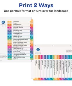 Avery A-Z Tab Dividers for 3 Ring Binders, Customizable Table of Contents, Multicolor Tabs, 1 Set (11125), 0.281 H x 11.0 L x 11.0 W Classic 16 81eMg7ct7OL