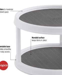 Copco Non-Skid Turntable, 2-Tier, 12-Inch, White/Gray 21 81eN1R8I oL