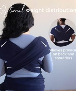 Boba Baby Wrap Carrier Newborn to Toddler - Stretchy Baby Wraps Carrier - Baby Sling - Hands-Free Baby Carrier Wrap - Baby Carrier Sling - Baby Carrier Newborn to Toddler 7-35 lbs (Navy Blue) Navy Blue 25 81eNARls rL