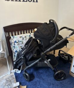 Evenflo Pivot Xpand Modular Travel System with LiteMax Infant Car Seat with Anti-Rebound Bar (Ayrshire Black) Ayrshire Black 27 81eO1CTrFrL