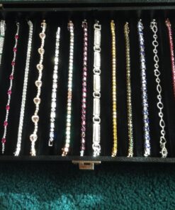 Novel Box Half-Size Glass Top Black Leatherette Metal Clasp Jewelry Display Case 8.25X7.25X2 + Custom NB Pouch Half-Size: 8.25X7.25X2 9 81eO7JJtFpL