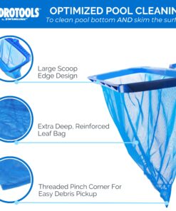 SWIMLINE HYDROTOOLS 8040 Leaf Net For Inground Above Ground Pool Pond | Extra Large Skimmer Net Cleaning Tool & Ultra Fine Deep Mesh Bag | Durable Reinforced Plastic Frame | For Debris Bugs Pickup Heavy Duty (Molded) 15 81ePE0l3kiL