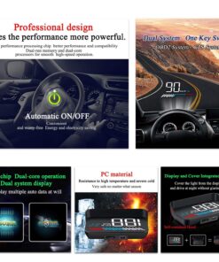 ACECAR Head Up Display Car Universal Dual System 3.5 Inches HUD, Speedometer OBD2 GPS Interface, Speed, Engine RPM, OverSpeed Warning, Mileage Measurement, Water Temperature, GPS Mode for All Vehicle 17 81eQw19ptrL