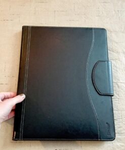 Skycase Padfolio Portfolio Case,Leather Portfolio Folder,Resume/Conference/Legal Document Executive Organizer with Letter/A4 Size Clipboard,Business Card Holder,Padfolio Portfolio for Women/Men,Black Black 40 81eR4UVEAXL