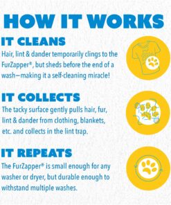 FurZapper Pet Hair Remover for Laundry, 2 Pack - Reusable Dog & Cat Hair Remover Tool As Seen on Shark Tank - Removes Pet Fur, Hair, Lint, Dander from Clothes & Laundry - One FurZapper Per Pet 2 Count 27 81eSTqoOCmL