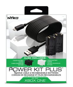 Nyko Xbox One Power Kit Plus - Rechargeable Battery Kit with 2 Batteries, Black & White Covers, 8-foot Micro-USB Charge Cable - Ultimate Xbox Accessories - Power, Cable, & Replacement Battery Doors Power Kit Plus Xbox One 14 81eSv0Fo7DL