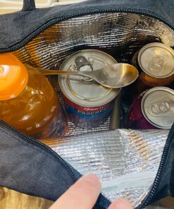 DALINDA Lunch Bag Lunch Box for Women Men Reusable Insulated Lunch Tote Bag,Leakproof Thermal Cooler Sack Food Handbags Case High Capacity forTravel Work School Picnic- Black 50 81eTxm3SfaL