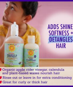 California Kids #Chillax Hair Conditioner | 100% Plant-Based Ingredients | Softens & Detangles | Lavender Scent | Conditioner For Dry Hair | Allergy-Friendly | Gentle Kids Conditioner | 251 mL / 8.5 oz. 11 81eUOX38SDL