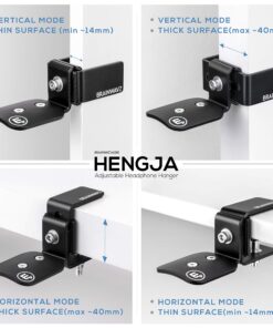 BRAINWAVZ Hengja - The Desk Headphone Stand Hanger Mount, All Metal, Rotatable Mount, PC & Gaming Headset Holder 54 81eUx3UFSTL