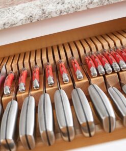 Rev-A-Shelf Dual Row Trim To Fit Knife Block Drawer Organizer with Storage Holder for Kitchen Utensils, 55 Slot Cutlery Tray, Wood, 4WDKB-1 Natural 26 81eVA0MD5mL