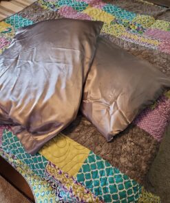 Bedsure Satin Pillowcase for Hair and Skin Queen - Silver Grey Silky Pillowcase 20x30 Inches - Set of 2 with Envelope Closure, Similar to Silk Pillow Cases, Gifts for Women Men 04 - Silver Grey Queen (20" x 30") 41 81eW6ynPCgL