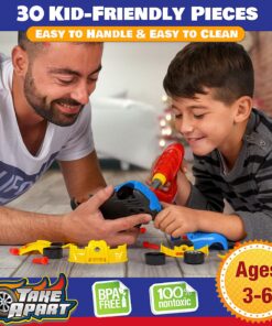 Liberty Imports Take Apart Racing Car Toys - Build Your Own Assembly Vehicle with 30 Piece Constructions Set and Working Electric Drill - Engine Sounds & Lights 21 81eWjaQWbWS