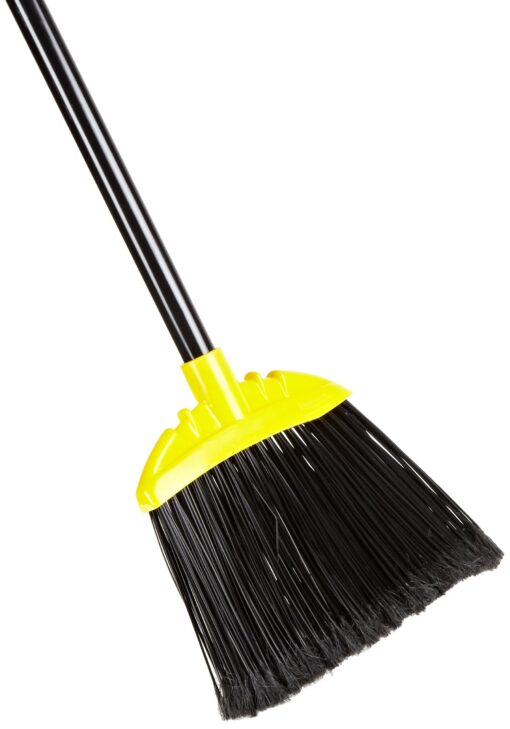 Rubbermaid Commercial Products Smooth-Surface Angle Broom, 10-Inch, Black, Metal Handle, Indoor/Outdoor Broom for Garages/Courtyards/Sidewalks/Decks/Kitchens/Offices Jumbo