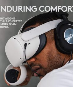 Logitech G PRO Gaming Headset for Oculus Quest 2 - Oculus Ready - Custom-length Cable - PRO-G Precision Gaming Audio Driver - Steel and Aluminum Build - Low-Latency 3.5 mm Aux Connection,Black 15 81ead4FT1BL