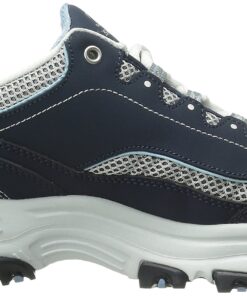 Skechers Women's D'Lites-Life Saver Memory Foam Lace-up Sneaker 7.5 Navy/White 14 81ecH6r8ppL