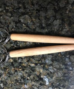 ORBLUE Premium Danish Dough Whisk - 2 Pack LARGE 13.5" Dutch Whisk with Stainless Steel Ring - Danish Whisk for Bread, Pastry or Pizza Dough - Baking Tool Alternative to a Blender, Mixer or Hook Rubberwood 2 Pack Rubberwood 35 81ecdby0KWL