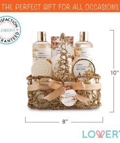 Home Spa Gift Basket - Honey & Almond Scent - Luxury Bath & Body Set For Women and Men With Shower Gel, Bubble Bath, Body Lotion, Bath Salt, Bath Bomb, Bath Puff & Handmade Weaved Basket 20 81edHIQYD L