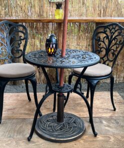 DC America UBP18181-BR 18-Inch Cast Stone Umbrella Base, Made from Rust Free Composite Materials, Bronze Powder Coated Finish 26 81eeOMq1CL