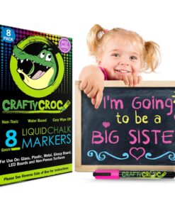 Liquid Chalk Markers for Blackboards - Use as Glass Window Markers, Mirror Pens, Blackboard or Chalkboard Markers - 8 Bold Neon Colors - Wet or Dry Erase Chalk Pens for Easy Clean Up Standard Ink 15 81eeQzfndBL