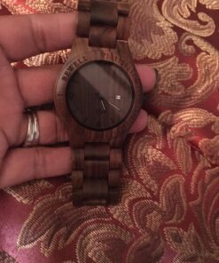 Bewell W086B Mens Wooden Watch Analog Quartz Lightweight Handmade Wood Wrist Watch ebony wood 28 81eexHx41tL