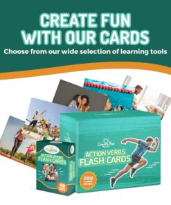 Action Verbs Flash Cards - 50-Piece Educational Flash Cards for Speech Therapy and Home Schooling - Thick and Durable Vocabulary Builder Flash Cards for Kids and Adults Volume 1 18 81ehLAre45L