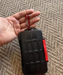 Kiorafoto Professional Water-Resistant Anti-Shock Holder Storage SD SDHC SDXC TF Memory Card Case Protector Cover with Carabiner for 12SD Cards & 12 Micro SD Cards for 12 SD + 12 Micro SD 46 81ehWqEpAZL