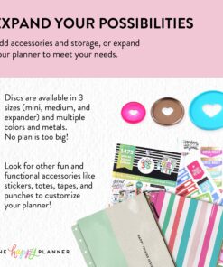 me & my BIG ideas Plastic Expander Discs, Black - The Happy Planner Scrapbooking Supplies - Add Extra Pages, Notes & Artwork - Create More Space for Notebooks, Planners & Journals - Expander Size 23 81eikyDNVfL