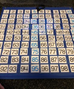 Carson Dellosa 26" x 26" Hundreds Pocket Chart for Classroom Blue, Classroom Organizer With 100 Pockets and Number Cards, Counting, Adding and Multiplying, Classroom Math Supplies 27 81eioudpSJL
