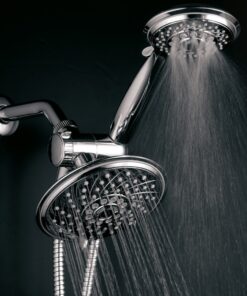 HotelSpa 30 Setting 6" Rainfall Shower Head and Handheld Shower Dual 3-Way Shower Combo with Extra Long Premium 6 ft Stainless Steel Shower-Hose Chrome with 6 ft Hose 21 81ej1eNzlL