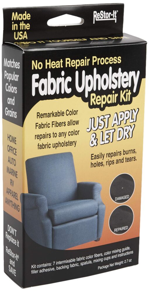 Master Manufacturing Heat Fabric Upholstery Kit, Restores & Repair Burns, Holes, Rips, Tears in Furniture Fibers, Assorted Fabric Upholstery Repair