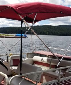 MSC 3 Bow 4 Bow Bimini Top Boat Cover with Rear Support Pole and Storage Boot (Burgundy, 4 Bow 8'L x 54" H x 91"-96" W) 4 Bow 8'L x 54"H x 91"-96"W Burgundy 19 81ejyCUGyoL