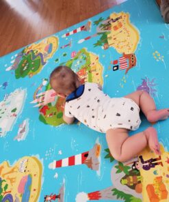 Baby Care Play Mat (Large, Playful - Magical Island) 82'' x 55'' Original One-Piece Reversible Rollable Waterproof Play Mat for Infants, Babies, Toddler, and Kids Large 33 81ejyMeMgUL