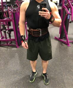 Weight Lifting Belt (5mm Thick) - Leather Weight Lifting Belt for Women & Men - Functional Workout Belt - Gym Belt for Weightlifting, Powerlifting, Squat & Deadlift - Adjustable Weightlifting Belt Black/Red Medium 40 81ekI6kZlPL